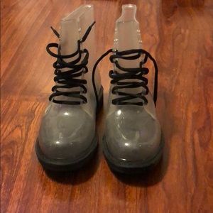 Clear rain boots